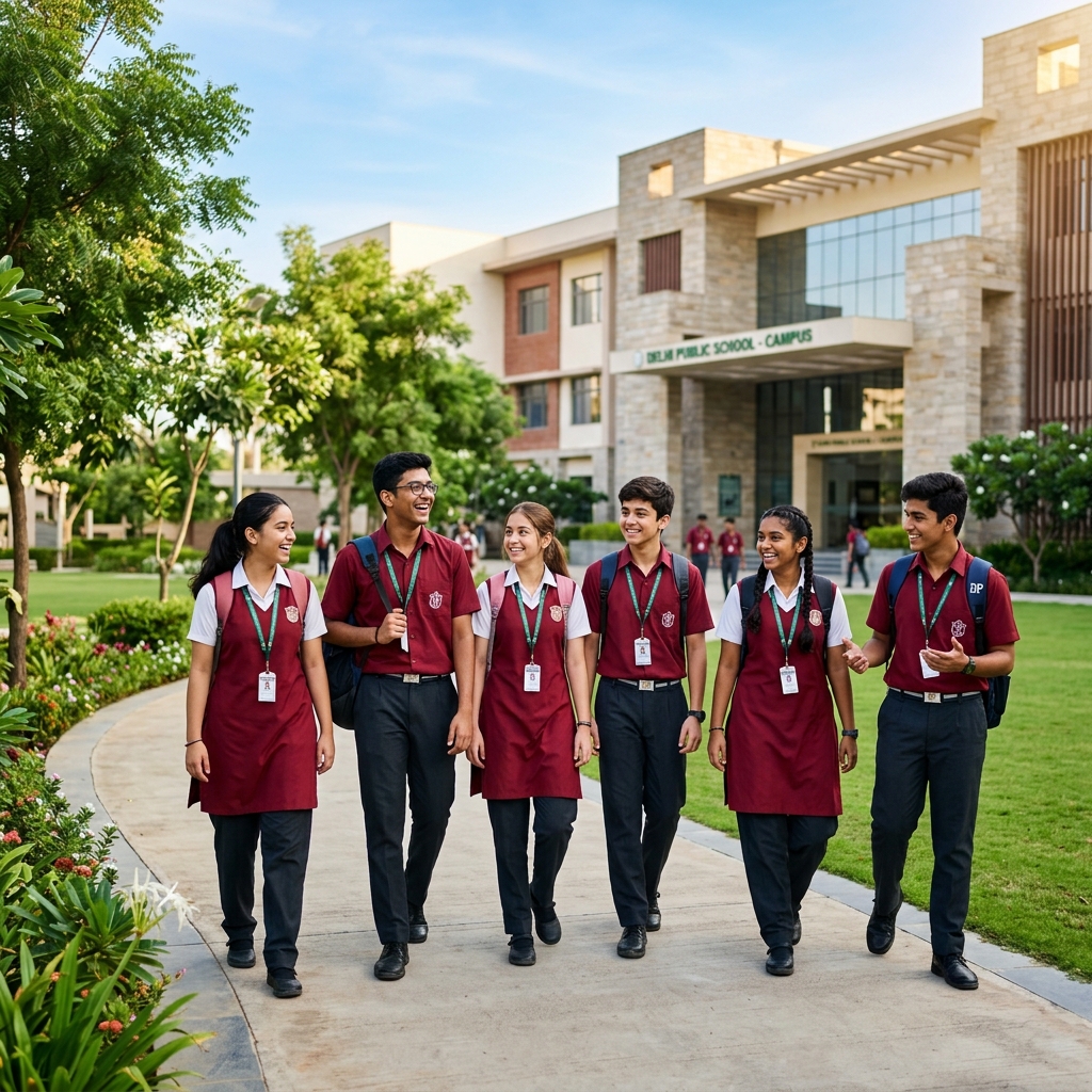 Students in front of Campus